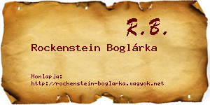Rockenstein Boglárka névjegykártya